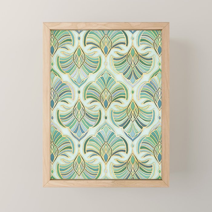 Jade Enamel Art Deco Fans Mini Art Print Gallery Image 1