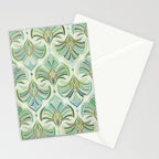 Jade Enamel Art Deco Fans Stationery Card Gallery Image 2