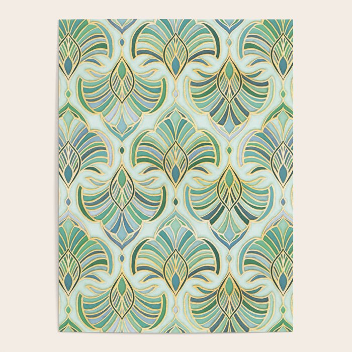 Jade Enamel Art Deco Fans Poster Gallery Image 4