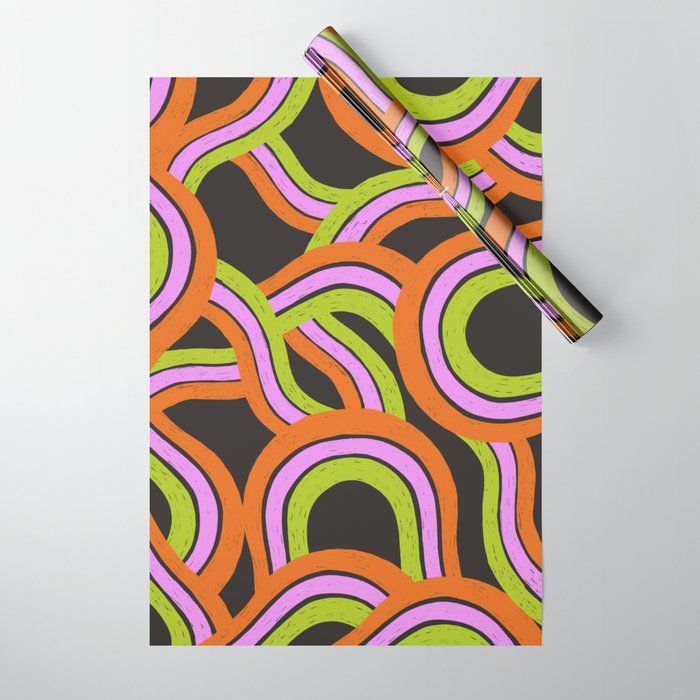 Moka Pot Rainbow - Black Wrapping Paper Gallery Image 1