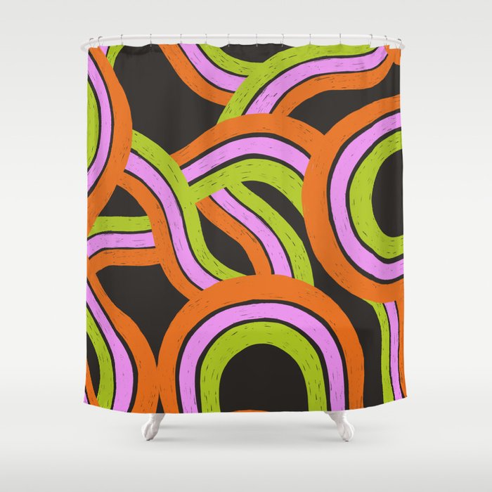 Moka Pot Rainbow - Black Shower Curtain Gallery Image 1