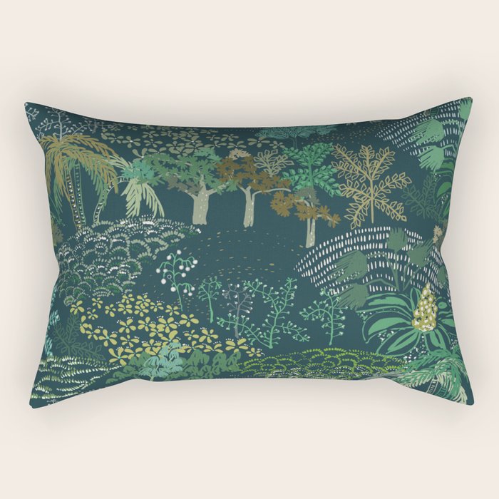 Italian landscape dark green Rectangular Pillow Gallery Image 1