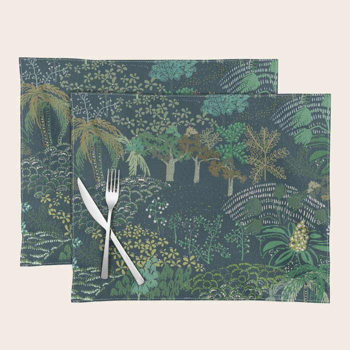 Italian landscape dark green Placemat Gallery Image 1