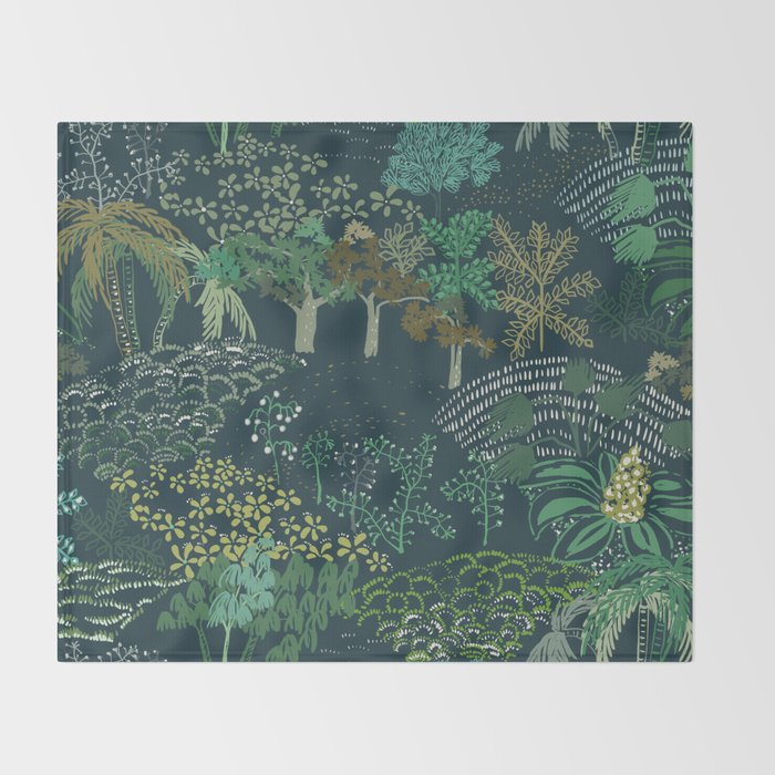 Italian landscape dark green Throw Blanket Gallery Image 2