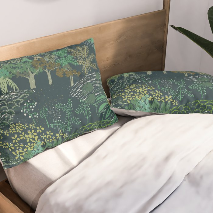 Italian landscape dark green Pillow Sham Gallery Image 2