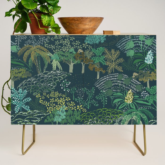 Italian landscape dark green Credenza Gallery Image 1