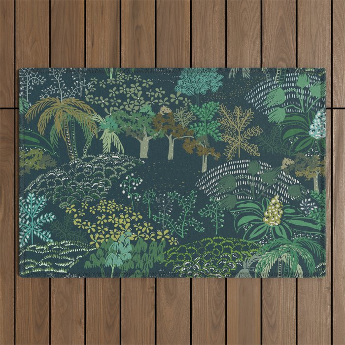 Italian landscape dark green Outdoor Rug Gallery Image 1