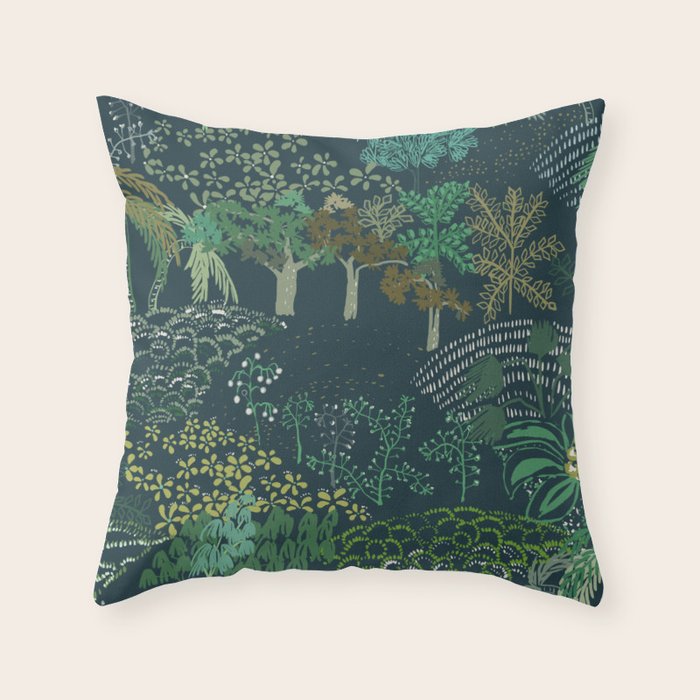 Italian landscape dark green Throw Pillow Gallery Image 6