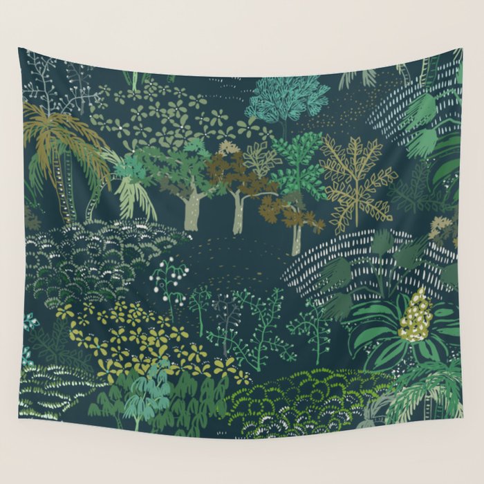 Italian landscape dark green Wall Tapestry Gallery Image 4