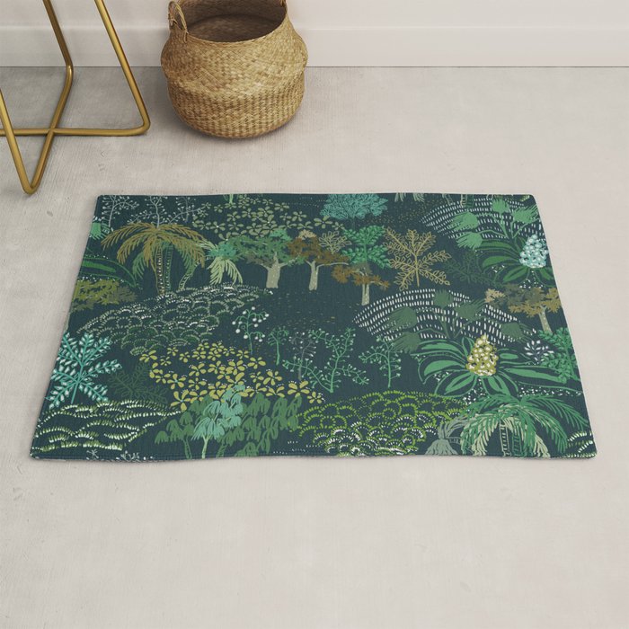 Italian landscape dark green Rug Gallery Image 1