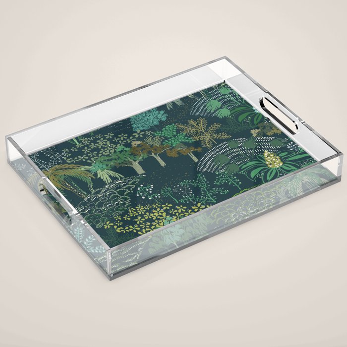Italian landscape dark green Acrylic Tray Gallery Image 1