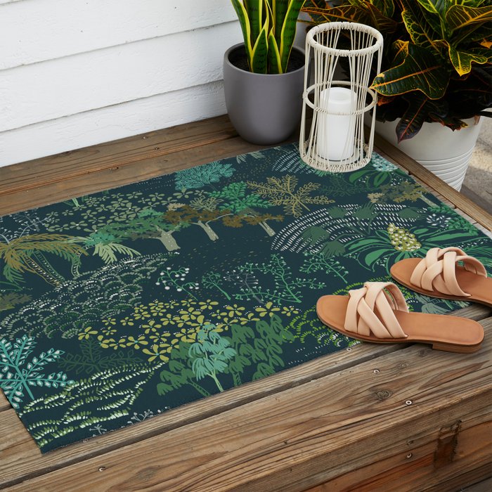 Italian landscape dark green Outdoor Rug Gallery Image 2