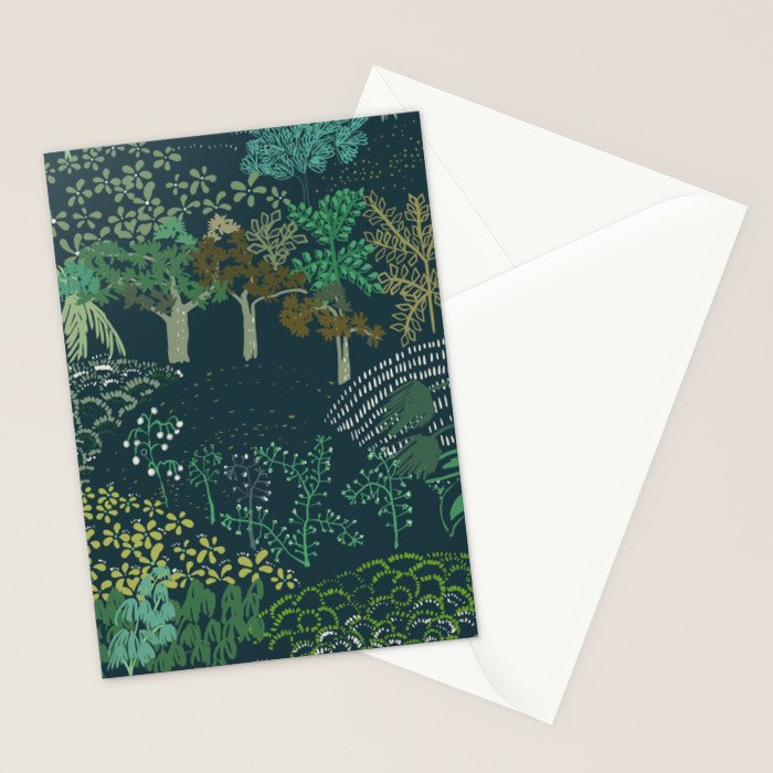 Italian landscape dark green Stationery Card Gallery Image 2