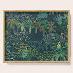 Italian landscape dark green Serving Tray Gallery Image 1