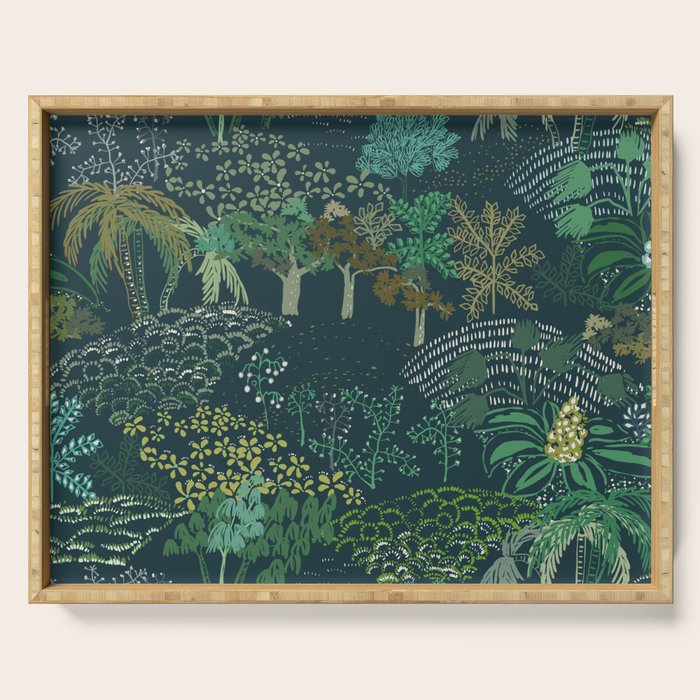 Italian landscape dark green Serving Tray Gallery Image 1