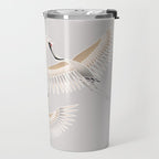traditional Japanese cranes bright illustration Travel Mug Gallery Image 2