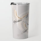 traditional Japanese cranes bright illustration Travel Mug Gallery Image 3