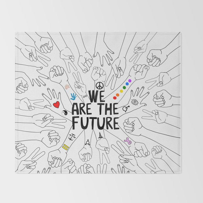 We Are The Future Tattoos Part 1 Throw Blanket Gallery Image 2