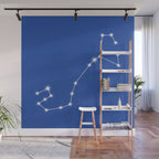 Scorpio Zodiac Star Constellation Line Art Vibrant Blue Wall Mural Gallery Image 1