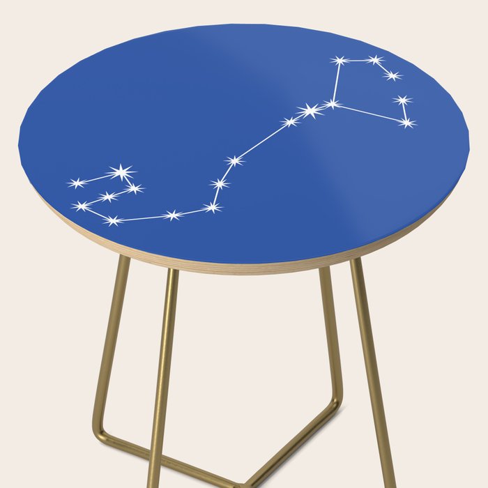 Scorpio Zodiac Star Constellation Line Art Vibrant Blue Side Table Gallery Image 2