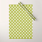 Starry Art Deco Pattern XLVII Lime Green Wrapping Paper Gallery Image 1
