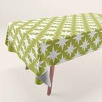 Starry Art Deco Pattern XLVII Lime Green Tablecloth Gallery Image 1