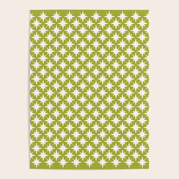 Starry Art Deco Pattern XLVII Lime Green Poster Gallery Image 4