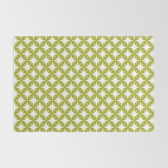 Starry Art Deco Pattern XLVII Lime Green Rug Gallery Image 2