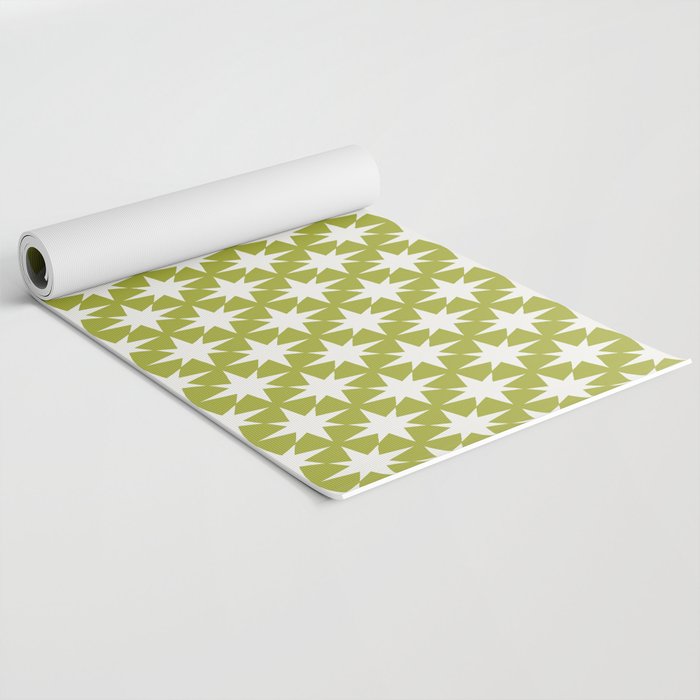 Starry Art Deco Pattern XLVII Lime Green Yoga Mat Gallery Image 2