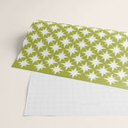 Starry Art Deco Pattern XLVII Lime Green Wrapping Paper Gallery Image 2