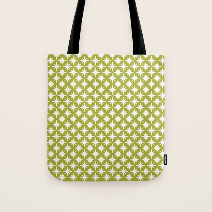 Starry Art Deco Pattern XLVII Lime Green Tote Bag Gallery Image 1