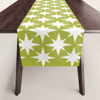 Starry Art Deco Pattern XLVII Lime Green Table Runner Gallery Image 1