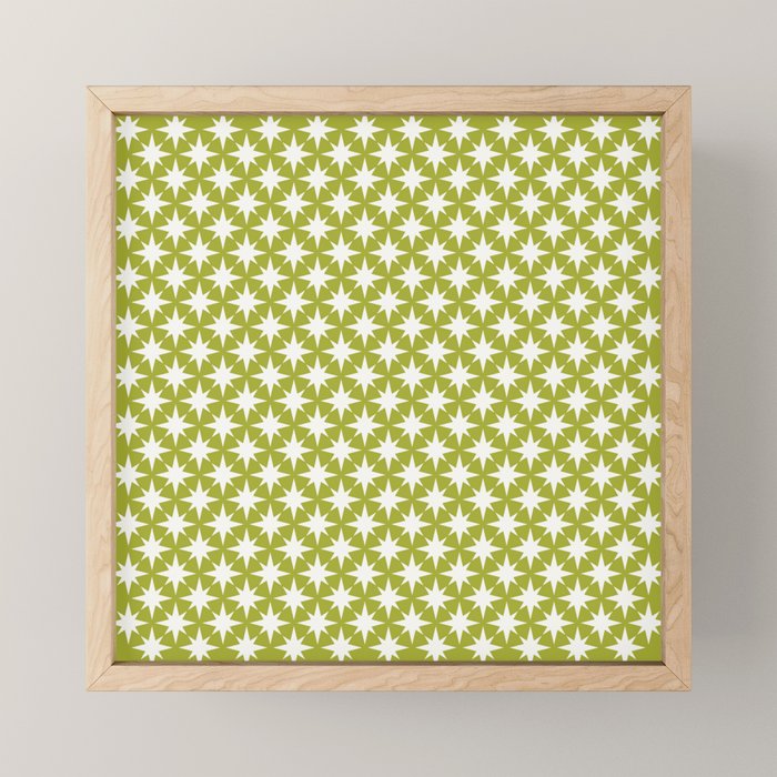 Starry Art Deco Pattern XLVII Lime Green Mini Art Print Gallery Image 1