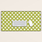 Starry Art Deco Pattern XLVII Lime Green Desk Mat Gallery Image 1