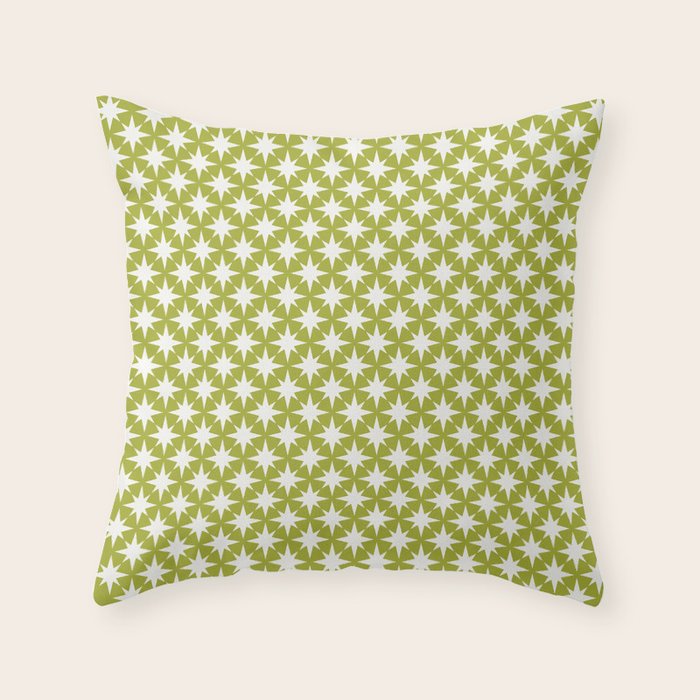Starry Art Deco Pattern XLVII Lime Green Throw Pillow Gallery Image 6