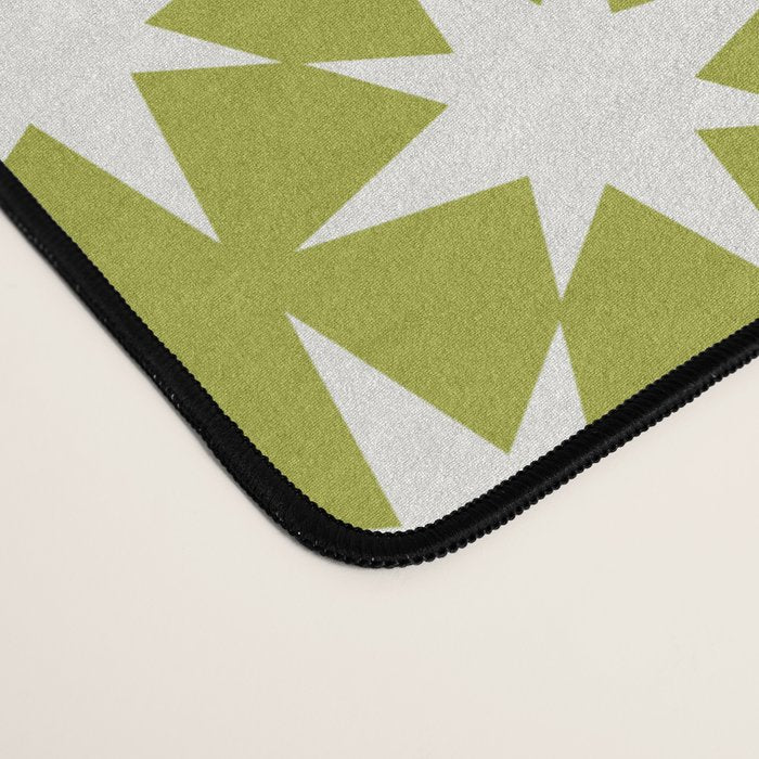 Starry Art Deco Pattern XLVII Lime Green Desk Mat Gallery Image 4