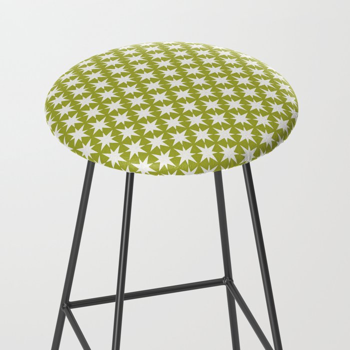 Starry Art Deco Pattern XLVII Lime Green Stool Gallery Image 2