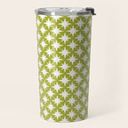 Starry Art Deco Pattern XLVII Lime Green Travel Mug Gallery Image 2