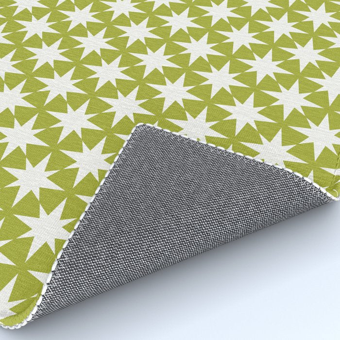 Starry Art Deco Pattern XLVII Lime Green Rug Gallery Image 4