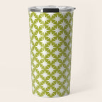 Starry Art Deco Pattern XLVII Lime Green Travel Mug Gallery Image 1