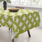 Starry Art Deco Pattern XLVII Lime Green Tablecloth Gallery Image 3