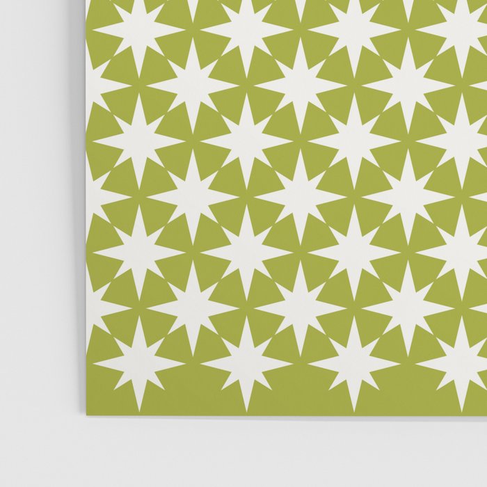 Starry Art Deco Pattern XLVII Lime Green Poster Gallery Image 3