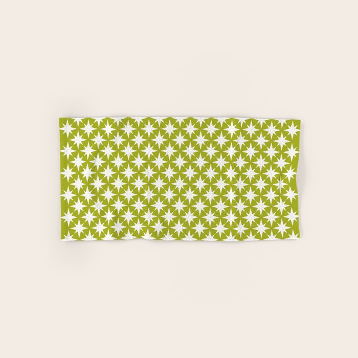 Starry Art Deco Pattern XLVII Lime Green Bath Towel Gallery Image 1