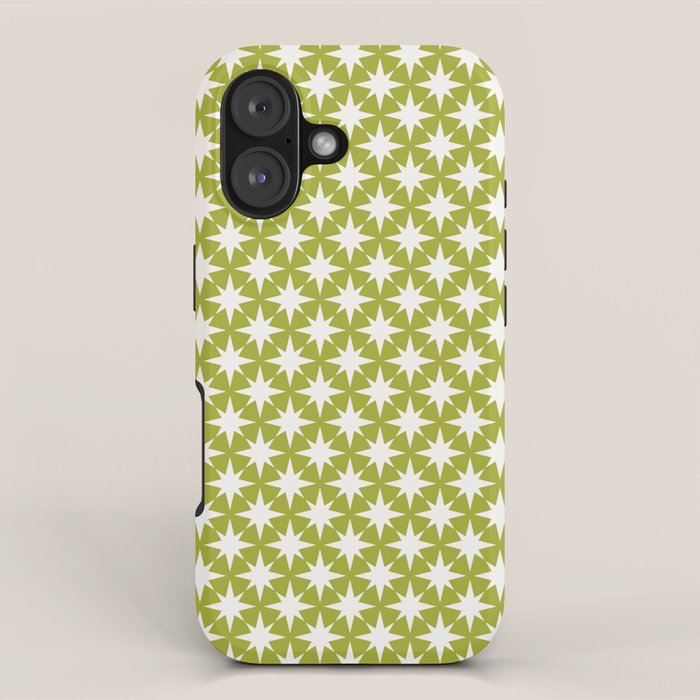 Starry Art Deco Pattern XLVII Lime Green iPhone Case Gallery Image 1