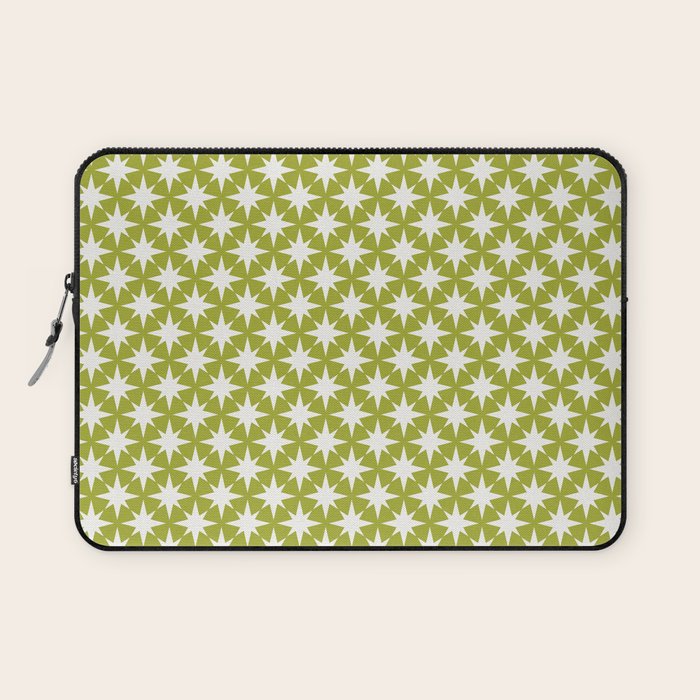 Starry Art Deco Pattern XLVII Lime Green Laptop Sleeve Gallery Image 1