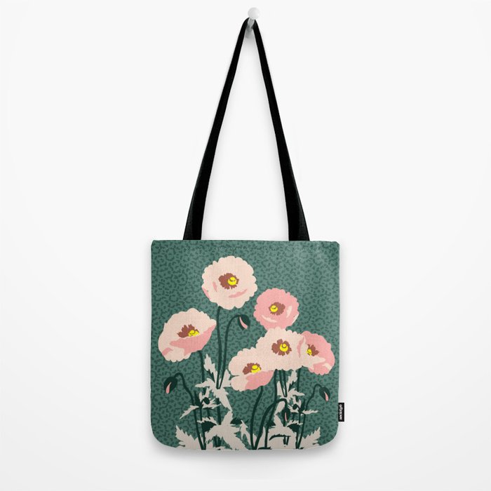 wild garden flowers: poppy flowers - modern illustration Tote Bag Gallery Image 2