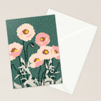 wild garden flowers: poppy flowers - modern illustration Stationery Card Gallery Image 2