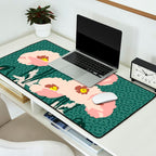 wild garden flowers: poppy flowers - modern illustration Desk Mat Gallery Image 2