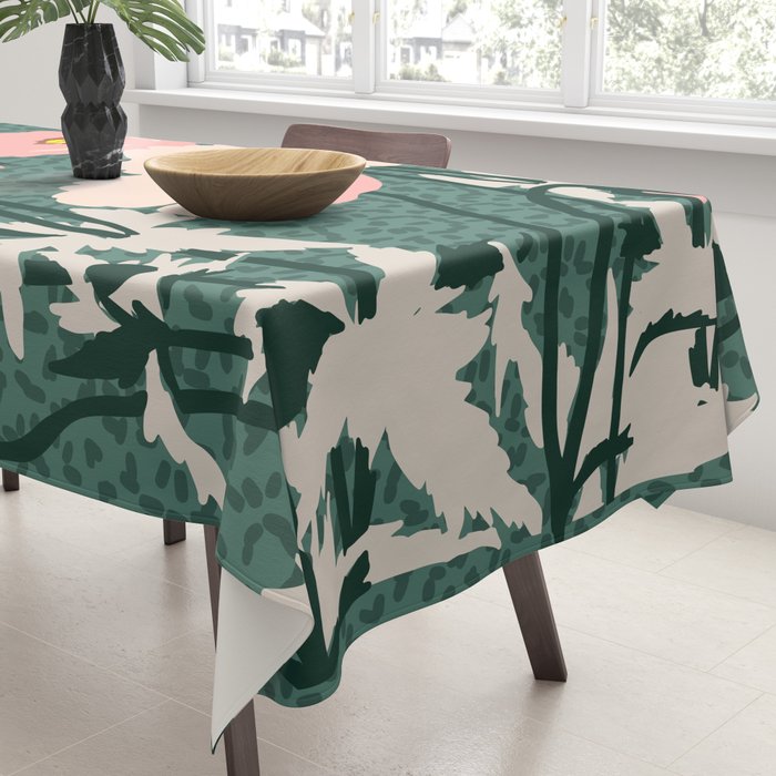 wild garden flowers: poppy flowers - modern illustration Tablecloth Gallery Image 3