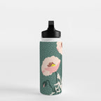 wild garden flowers: poppy flowers - modern illustration Water Bottle Gallery Image 3